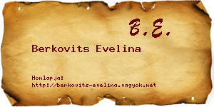Berkovits Evelina névjegykártya